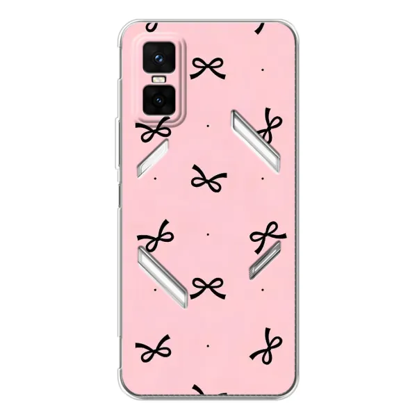 Чехол с рисунком «Черные бантики» для Infinix GT 30 Pro