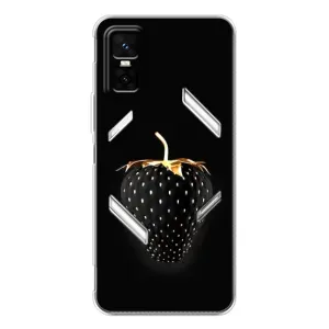 Чехол с изображением вкусной еды для Infinix GT 30 Pro (Чёрная клубника)