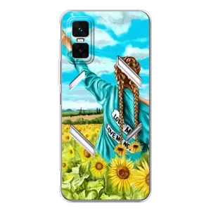 Чехол Стильные девушки на Infinix GT 30 Pro (Девушка на поле)
