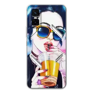 Чехол с картинкой Модные Девчонки Infinix GT 30 Pro (Девушка с коктейлем)