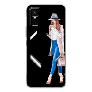 Чехол с картинкой Модные Девчонки Infinix GT 30 Pro (Девушка со смартфоном)