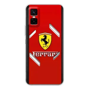 Силиконовый бампер с картинкой машины на Infinix GT 30 Pro (Ferrari Logo)