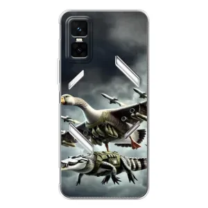 Чехол с мемами тралалело тралала для Infinix GT 30 Pro (Гусини и крокодило)