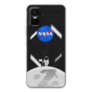 Силиконовый бампер с принтом "Наса" на Infinix GT 30 Pro (Космонавт NASA)