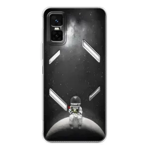 Силиконовый Чехол с принтом "Космонавты" на Infinix GT 30 Pro (Космонавт романтик)