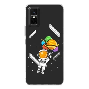 Силиконовый Чехол с принтом "Космонавты" на Infinix GT 30 Pro (Космонавт с шариками)