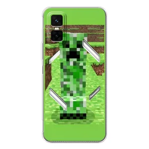 Чехлы для Infinix GT 30 Pro (Персонажи Майн Крафт) (Крипер 2)