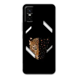 Чехол с леопардовым принтом на Infinix GT 30 Pro (Леопард на черном)