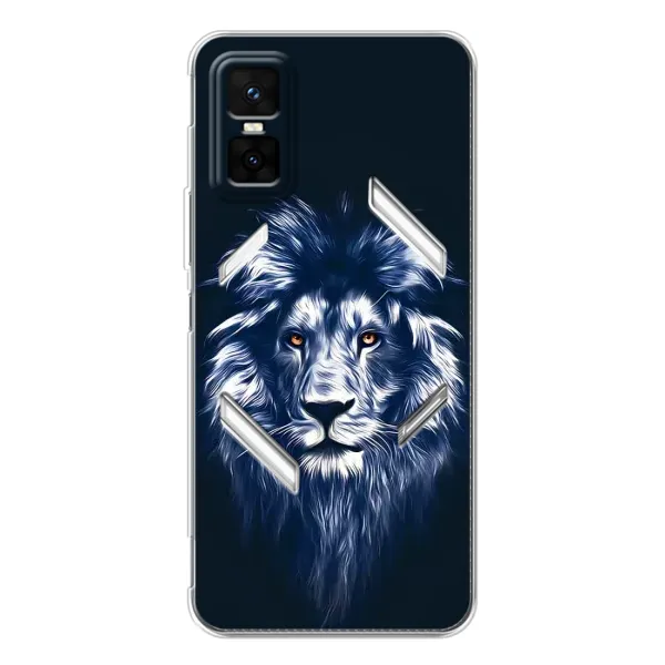 Чехол с рисунком «Лев - синий» для Infinix GT 30 Pro