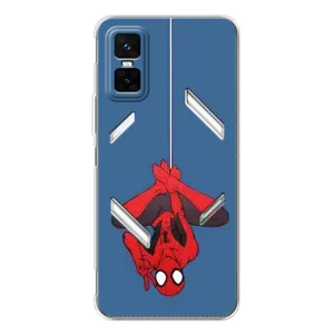 Чехол Супергерой Человека Паука на Infinix GT 30 Pro (На паутине)