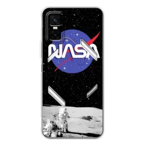 Силиконовый бампер с принтом "Наса" на Infinix GT 30 Pro (Nasa на луне)