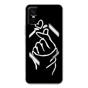 Чехлы (Знак сердечка) на Infinix GT 30 Pro (Сердце на черном)