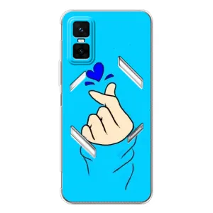 Чехлы (Знак сердечка) на Infinix GT 30 Pro (Сердце на синем)