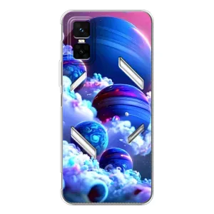 Чехлы КОСМОС для Infinix GT 30 Pro (Синие планеты)
