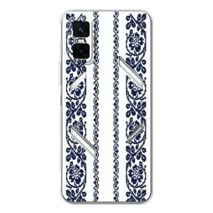 Силиконовый Чехол на Infinix GT 30 Pro с картинкой Вышиванки (Синяя вышиванка)