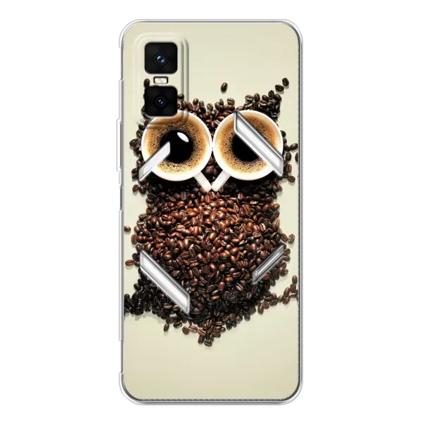 Чехол с рисунком «Сова с зерен кофе» для Infinix GT 30 Pro