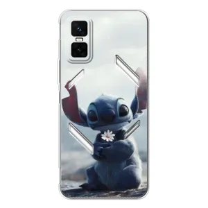 Чехол с рисунком Стич для Infinix GT 30 Pro (Стич с цветочком)
