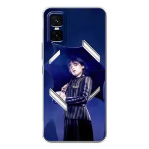 Чохол з картинкою Венсдей на Infinix GT 30 Pro (Венсдей з парасолькою)