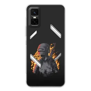 Силиконовый чехол с картинкой "Герой Pubg" на Infinix GT 30 Pro (В огне)