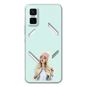 Силиконовый Чехол на Infinix GT 30 Pro с картинкой Стильных Девушек (В шапке)