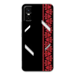 Силиконовый Чехол на Infinix GT 30 Pro с картинкой Вышиванки (Вышиванка на черном)