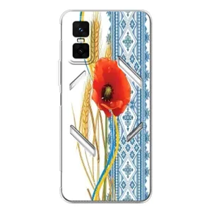 Силиконовый Чехол на Infinix GT 30 Pro с картинкой Вышиванки (Вышиванка с цветком)