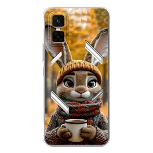 Друкований чохол 'Звірята з кавою' для Infinix GT 30 Pro (Зайчик з кавою)