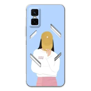Силиконовый Чехол на Infinix GT 30 Pro с картинкой Стильных Девушек (Желтая кепка)
