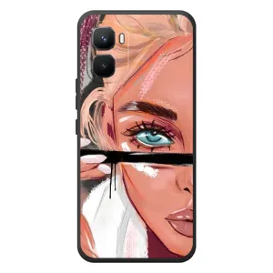 Силіконовый Чохол на Infinix GT 50 Pro з картинкой Модных девушек (Дівчина та вії)