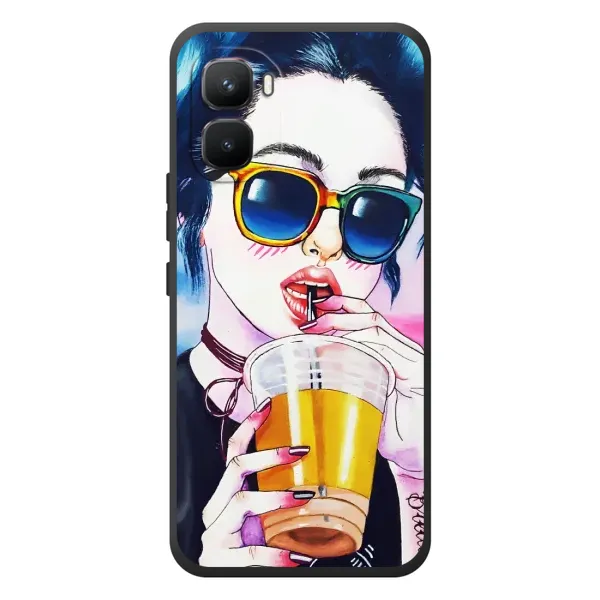 Чехол с рисунком «Девушка с коктейлем» для Infinix GT 50 Pro