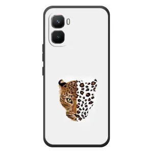 Чехол с леопардовым принтом на Infinix GT 50 Pro (Леопард на белом)