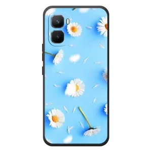 Чехол с Цветами для Infinix GT 50 Pro (ромашки на голубом)