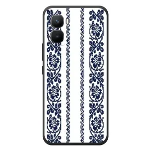 Силиконовый Чехол на Infinix GT 50 Pro с картинкой Вышиванки (Синяя вышиванка)