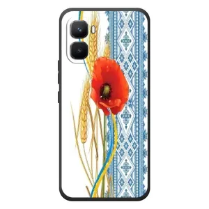 Силиконовый Чехол на Infinix GT 50 Pro с картинкой Вышиванки (Вышиванка с цветком)