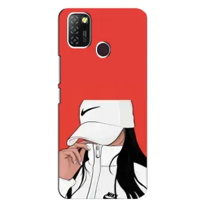 Силіконовый Чохол на Infinix Hot 10 Lite з картинкой Модных девушек (Дівчина Nike)