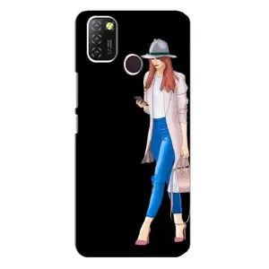 Чохол з картинкою Модні Дівчата Infinix Hot 10 Lite (Дівчина з телефоном)