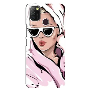 Чохол з картинкою Модні Дівчата Infinix Hot 10 Lite (Дівчина в халаті)