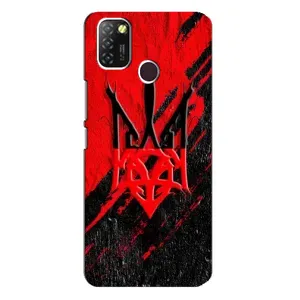 Чехлы УПА (Красно-Чёрный) на Infinix Hot 10 Lite (Герб в цвете УПА)