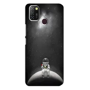 Силіконовый Чохол з принтом "Космонавти" на Infinix Hot 10 Lite (Космонавт романтик)