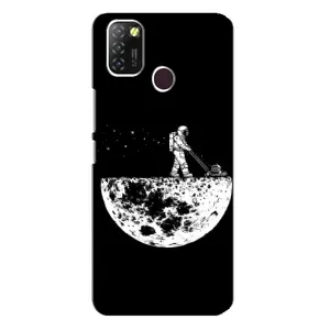 Силиконовый Чехол с принтом "Космонавты" на Infinix Hot 10 Lite (Космонавт)