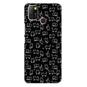Чохол на тематику: Коти для Infinix Hot 10 Lite (Котики на чорному)