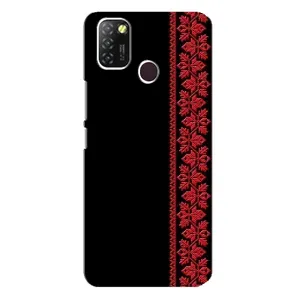 Силиконовый Чехол на Infinix Hot 10 Lite (Красная Вышиванка)
