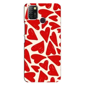Чохли з тематикою "Маленькі Сердчеки" на Infinix Hot 10 Lite (Червоні сердечки)