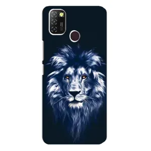 Чехол с картинкой на Infinix Hot 10 Lite (Лев - синий)