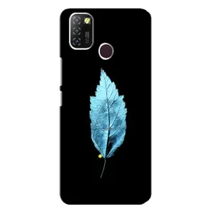 Чехол с картинками на черном фоне для Infinix Hot 10 Lite (Листочек)