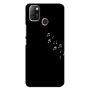Чехол с картинками на черном фоне для Infinix Hot 10 Lite (Ноты)