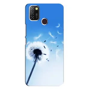 Силіконовий Чохол з кульбабками на Infinix Hot 10 Lite (Кульбабка на блакитному)