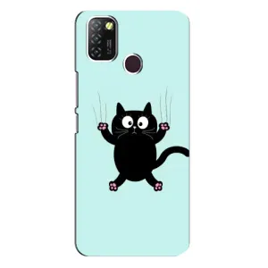 Силіконовий чохол з котиком для Infinix Hot 10 Lite (Падаючий кіт)