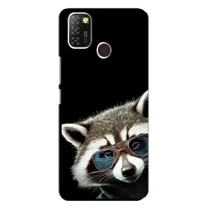 Силиконовый Чехол с Енотами на Infinix Hot 10 Lite (Стильный Енот)