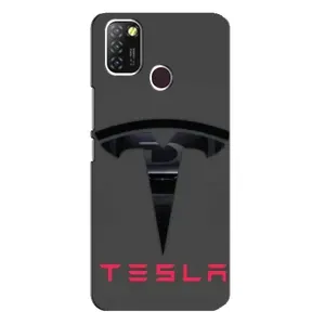 Силіконовий бампер з картинкою машини на Infinix Hot 10 Lite (Logo TESLA)